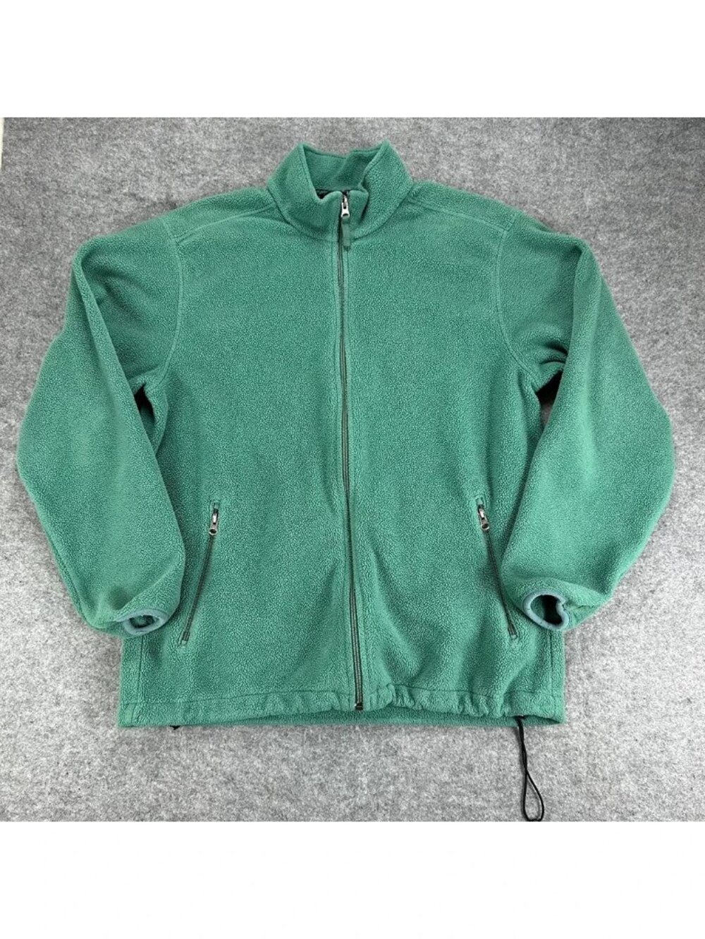 Vintage Lands' End‎ Fleece Jacket Mens 42-44 Green Polartec Long Sleeve Full-Zip